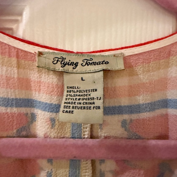 Flying Tomato Pink and Blue Plaid Top - Picture 2 of 5